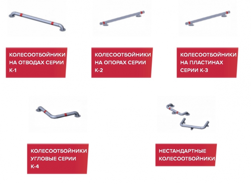 Колесоотбойники для парковок, дорог, помещений.