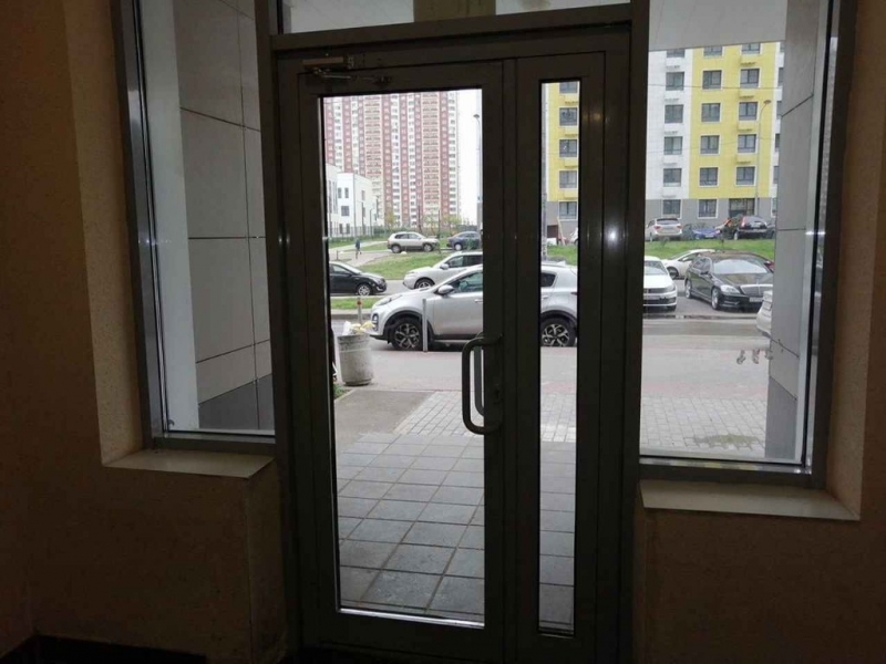 Квартира без отделки, вид из окон на улицу с парком и во двор.
